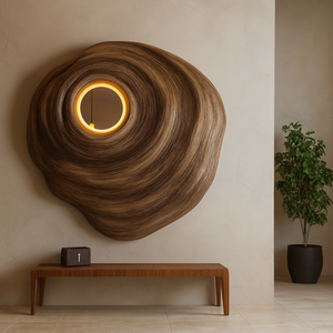 Escultura de Madera Orgánica de Lujo para Colgar en la Pared, Escultura de Arte de Madera Hecha a Mano para Decoración de Paredes de Muebles de Sala de Estar - Product Image 1