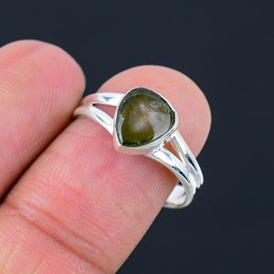 Bague en argent sterling 925 avec pierre précieuse tourmaline originale de qualité supérieure, forme poire, pour femme, tendance, prix d'usine, cadeau de bijoux - Product Image 4