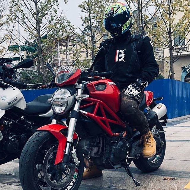 Motowolf Men's Motorcycle Racing Jacket JM11 Black With White Logo Design Protective Riding Gear