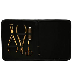 Professional Stainless Steel Hair Extension <b>Tools</b> <b>Kit</b> with Hair Clamps Divider Ring Weft Needles <b>Mini</b> Scissors Tape Hair - Product Image 6