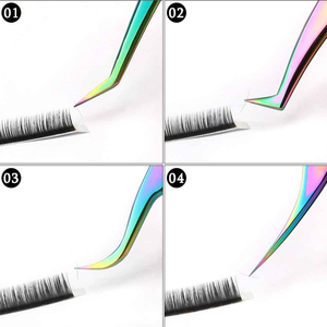Pince à cils professionnelle en acier inoxydable anti-acide pour volume, applicateur de faux cils, outils d'aide pour les cils - Product Image 2