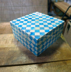 Caja de joyería con incrustaciones de hueso hecha a mano de lujo indio, caja de almacenamiento decorativa con logotipo personalizado de estilo Ángel y amor - Product Image 6