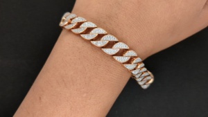 Best Selling Gold Plated Silver Claw Setting <b>Vvs</b> Moissanite Cuban Bracelet Link <b>Chain</b> Hiphop - Product Image 2