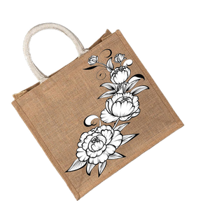 Bolsas de compras de yute de alta calidad, bonito diseño impreso, precio barato, hechas en la India - Product Image 6