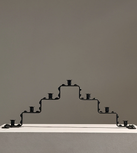 Modern <b>Black</b> Metal Seven Arm Candle Holder Decorative Taper <b>Candlestick</b> Candelabra Table Centerpiece Home Decor - Product Image 2