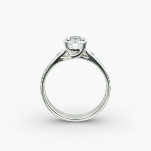 Bague solitaire intemporelle en argent sterling 925 avec moissanite taille brillant rond, bijou raffiné élégant, cadeau de mariage ou de fiançailles - Product Image 3