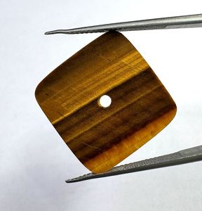 Esfera de Reloj con Movimiento Nh35, Piedra de Ojo de Tigre Natural, Marrón/Negro, Disco Cuadrado de 24.5 mm, 0.6 mm de Grosor, Clásico y Elegante para Fabricación de Relojes - Product Image 4