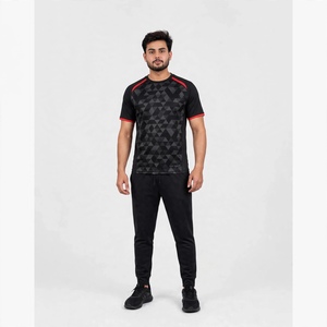 Maillot de football personnalisé pour homme, sublimation, col en V, manches courtes, séchage rapide, respirant, antibactérien, UPF 50+, écologique - Product Image 1