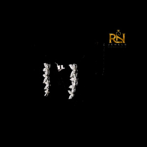Marquise Lab Grown <b>Diamond</b> Floral Drop <b>Earrings</b> Cascading <b>Dangle</b> <b>Earrings</b> 9K 14K 18K Solid Gold Fine Jewelry - Product Image 4