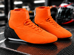 Bottes de moto orange à fermeture socquettes, tige en cuir véritable, semelle extérieure en caoutchouc, respirantes, légères, pour karting, toutes saisons, fermées - Product Image 5