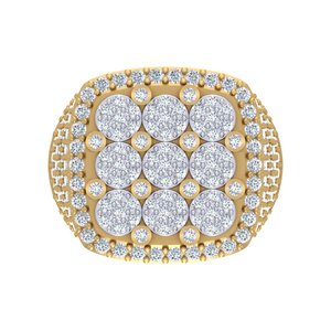 Bague de cocktail pour homme en argent plaqué or avec perle d'eau douce et moissanite taille brillant rond, sertie pavé, luxe pour usage quotidien - Product Image 3