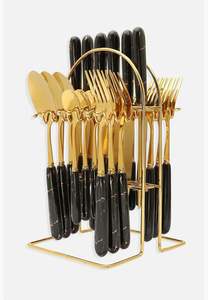 Ensemble de couverts contemporains en acier inoxydable durable pour les fêtes et les cuisines - Couverts de haute qualité - Product Image 2