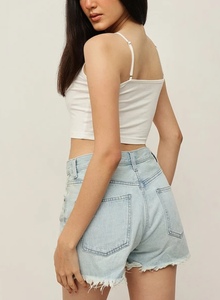 Oferta de Verano: Top Corto de Algodón Acanalado para Mujer, Fácil de Combinar, Ajuste Ceñido, Ideal para un Look Casual, Básico pero de Alta Calidad - Product Image 5