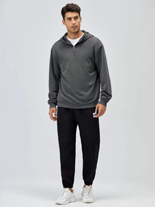 Sudadera Personalizada para Hombre, Sudadera de Otoño con Media Cremallera, Sudadera de Invierno de Color Sólido con Cuello Alto, Sudadera con Capucha para Actividades al Aire Libre - Product Image 2