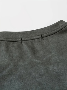 Camiseta de corte cuadrado con logo personalizado, estilo streetwear, de algodón grueso, top corto, camiseta gráfica oversize de corte holgado para hombre - Product Image 3