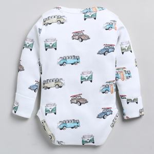 Body de manga larga de elastano de bambú orgánico de calidad superior Estampado de coches vintage - Product Image 2