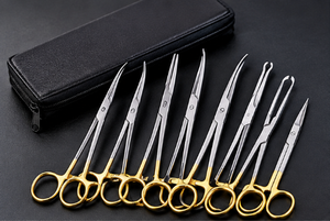 Juego de 6 Instrumentos Quirúrgicos con Mango Dorado y Estuche para Prácticas de Sutura para Estudiantes de Medicina - Product Image 3