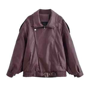 Collection Automne-Hiver Nouveautés : Veste en Similicuir Tendance pour Femme, Veste en Cuir Polyvalente - Product Image 1