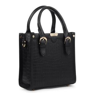 Sac fourre-tout en cuir véritable noir pour femme, sac à main de bureau tendance, artisanat du cuir - Product Image 1