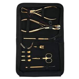 Kit complet de pinces pour extensions capillaires avec pinces à micro-perles, pinces à bandes adhésives, pinces de coiffage, ciseaux, crochets et aiguilles en C - Product Image 1