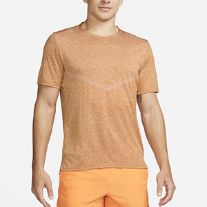Camiseta de Manga Corta de Punto Naranja para Hombre, Transpirable, de Secado Rápido, Deportiva, Cuello Redondo, Corte Regular, 100% Poliéster - Product Image 1
