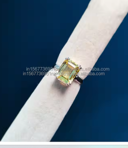 Anillo de calidad superior 925 plata esterlina piedra preciosa amarilla anillo facetado hecho a mano grabado banda joyería regalo para ella piedra de energía Solar - Product Image 2