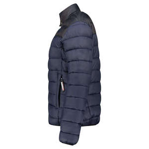 Veste matelassée bleu marine pour homme, à capuche, fermeture éclair, respirante, coupe-vent, manteau d'hiver, streetwear, coupe ample, couleur unie, coton - Product Image 6