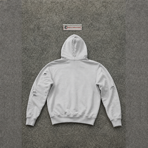 Sweat à capuche zippé PREMIUM GRAY ANGEL GRAPHIC avec imprimé ange, décontracté, respirant, en molleton bouclette, style automne, décontracté, oversize, vintage - Product Image 6