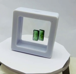 Tourmaline verte naturelle, forme octogonale, paire assortie, 7x14 mm, 6,90 carats, pierres précieuses fines pour collection de bijoux sur mesure - Product Image 2