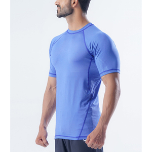 T-shirts de compression pour hommes, hauts de sport, fitness, athlétiques, coupe slim, tissu extensible, performance, manches courtes - Product Image 4