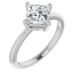 Anillo de Lujo con Moissanita Corte Princesa, Certificado, Plata de Ley 925, Chapado en Platino, Anillo de Compromiso, Boda, Fiesta - Product Image 4
