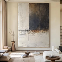 Impression abstraite Wabi Sabi impressionniste faite à la main, impression à l'huile sur toile personnalisée, décoration intérieure, art mural tendance B&C ART