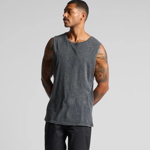 Men's <b>White</b> Cotton Eco-Friendly Breathable Premium Quality <b>Tank</b> <b>Top</b> O-Neck Casual Solid Knitted Muscle Shirt with Front Logo - Product Image 3