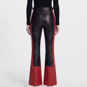 Women Leather Flare <b>Leggings</b> Wholesale Female Yoga PU Leather <b>Flared</b> Pants Premium Women Leather Bottoms Trouser - Product Image 2