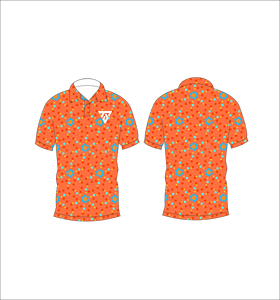 Mens Orange Multicolor Micro Dot Polo Shirt Custom Sublimation Short Sleeve Summer Casual Breathable Lightweight Golf Shirt - Product Image 6