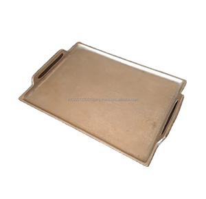 ถาดเสิร์ฟอลูมิเนียมไม้สำหรับร้านอาหารบ้านและโรงแรมในอินเดีย - Product Image 1