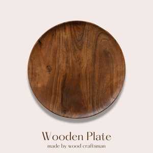 Plateau de service rond en bois massif poli minimaliste Curio Craft CC-WRP 26 pour la décoration de table à la maison - Écologique - Product Image 4