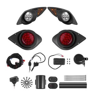 Kit Fari LED e Luci Posteriori 12 Volt per Golf Cart con Cablaggio Omologato per Uso Stradale, Indicatori di Direzione e Interruttore Luci di Emergenza per Golf Cart Modificati - Product Image 1