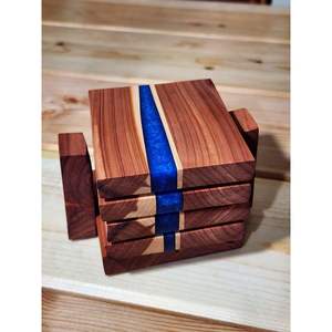 Sous-verres en résine et bois artistiques pour le café et le thé - Article promotionnel élégant - Product Image 2