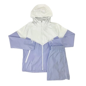 ชุดเซ็ตเสื้อแจ็คเก็ตกันลมและกางเกงขาสั้นลำลองสำหรับฤดูหนาว ระบายอากาศได้ดี ผลิตตามสั่ง ทำจากโพลีเอสเตอร์/ไนลอน ชุดออกกำลังกายสองชิ้น สไตล์สตรีทแฟชั่น - Product Image 3