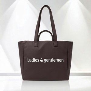 Beena's Brown PU Medium <b>Tote</b> Bag with Zipper Closure Custom Logo Shoulder Handle for Shopping & <b>Travel</b>-Gift Option - Product Image 1