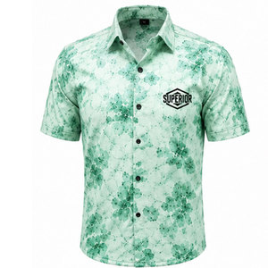 Camisa Tropical para Hombre con Diseño Estampado Elegante, Tela Cómoda y Corte Relajado para el Verano - Product Image 1