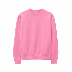 Sweat-shirt à col rond surdimensionné unisexe, décontracté, tricoté, couleur unie, longueur normale, 100% coton, polaire d'hiver, logo sur le devant - Product Image 1