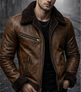 Veste en cuir originale pour hommes, femmes et enfants - Col montant, logo sur le devant, hiver, décontractée, séchage rapide et respirante - Product Image 3