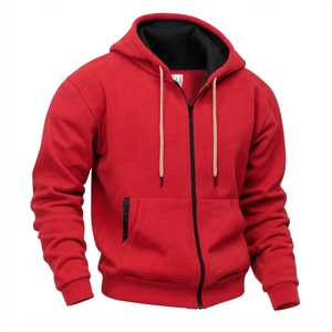 Sweat-shirt à capuche zippé pour homme, doublé en polaire, décontracté, pour l'automne et l'hiver - Product Image 2