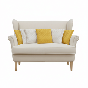 Set di 6 Federe Decorative Ondulate SOGA da 45cm, Bianco Puro e Giallo Sole, Copricuscini Decorativi - Product Image 1