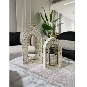 Lanterne décorative rustique en fer, finition laiton, pour intérieur et extérieur, décoration de maison, mariage, Noël - Product Image 5