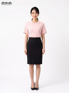 ANIMA Women's <b>Pink</b> Cotton T-Shirt Casual Breathable Short Sleeve - Product Image 2