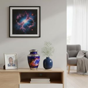 Urna Conmemorativa de Metal Azul Moderna de Primera Calidad, Personalizada, al por Mayor, para Cenizas Humanas de Hombre o Mujer Adulto - Product Image 5