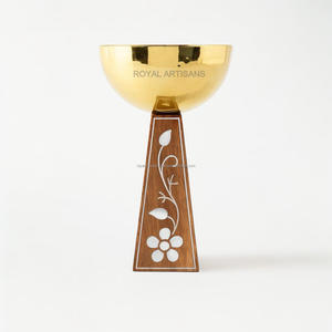 เครื่องเผา bakhoor ไม้ทองเหลืองพร้อมแม่ไข่มุกฝังเครื่องหอมและเครื่องระเหยอโรมาเทอราพี - Product Image 1